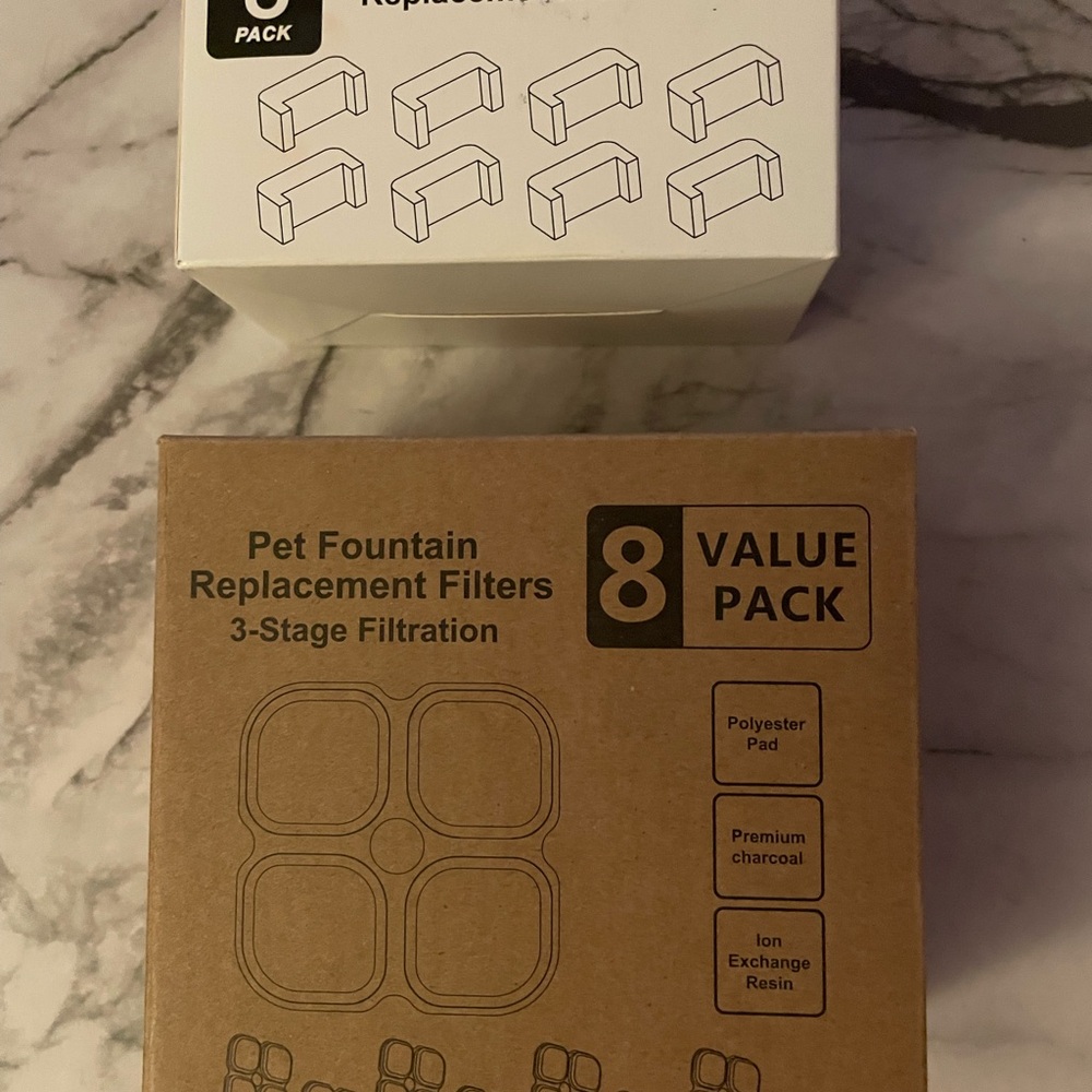 Pet Fountain Replacement Filters - BONUS 2 Sponge Filters